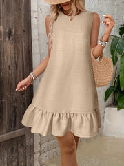 Sleeveless Ruffle Hem Mini Dress