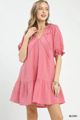 Umgee Cotton Gauze Mini Dress