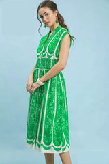 Umgee Sleeveless Smocked Midi Dress