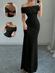 Off-Shoulder Bodycon Maxi Dress