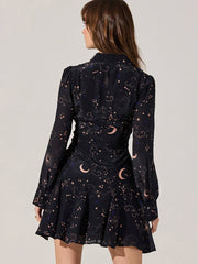 Lucien Collared V-Neck Mini Dress