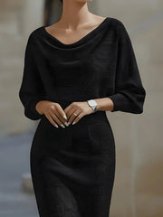 Cowl Neck Knit Bodycon Dress