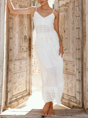 Eyelet V-Neck Cami and Skirt Set