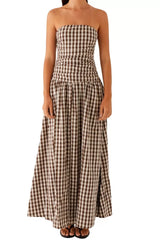 Strapless Ruched Maxi Dress