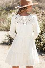 3/4 Sleeve Tiered Mini Dress
