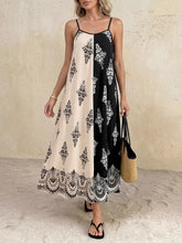 Color Block Floral Print Cami Dress