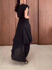 Asymmetrical Ruffled Hem Dress