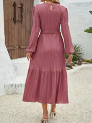 Tie Waist Tiered Midi Dress