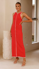 Milli Maxi Dress - Red/White