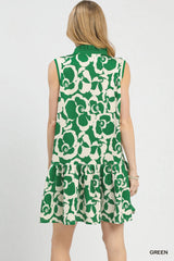 Umgee Floral Sleeveless Tiered Dress