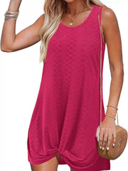 Sleeveless Knotted Hem Tank Dress