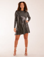 Long Sleeve Mirrored Swing Dress