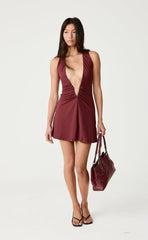 Avril Mini Dress (Wine)