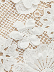 Strapless 3D Floral Lace Mini Dress with Removable Straps