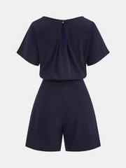 Tie-Waist Short-Sleeve Romper