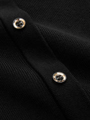 Button Detail Cap Sleeve Rib Knit Maxi Dress