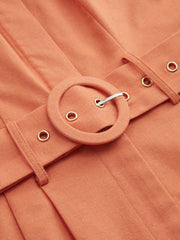 Halter Collared Backless Belted Romper