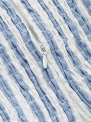 Lace Trim Striped Cotton Cami Maxi Dress