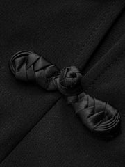 Mandarin Collar Frog Button Mini Dress