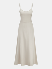 Satin Cami Dress & Lace Vest Two-Piece Set