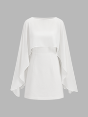 Cape Overlay Cami Mini Dress Two Piece Set