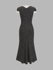 Polka Dot Lace V-Neck Midi Dress