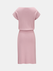 3D Floral Applique Short Sleeve Knit Dress