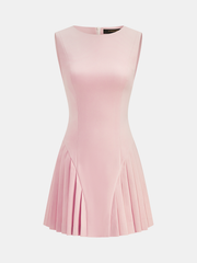 Sleeveless Pleated Mini Dress