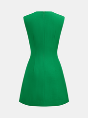 Sleeveless Buckle Waist Mini Dress