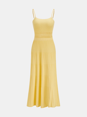 Openwork Ribbed Knit Cami Maxi Dress