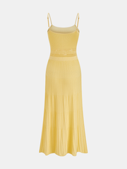 Openwork Ribbed Knit Cami Maxi Dress