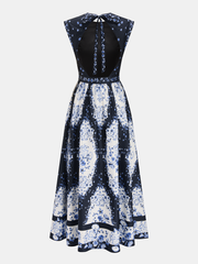 Backless Floral Print Maxi Dress