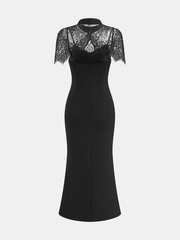 Lace Capelet & Mermaid Dress Two-Piece Set