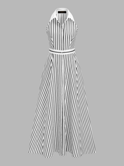 Striped Sleeveless Shirt Maxi Dress