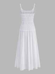 Smocked Cotton Linen Cami Maxi Dress