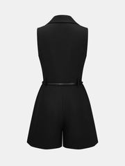 Belted Sleeveless Blazer Romper
