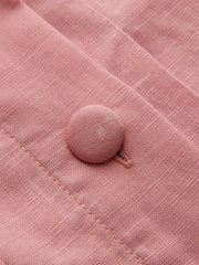 Cotton Linen Pleated Belted Blazer Dress