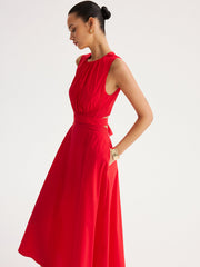 Tie-Back Cut-Out Waist Maxi Dress