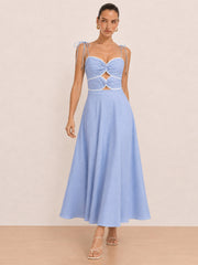 Cutout Tie Strap Maxi Dress