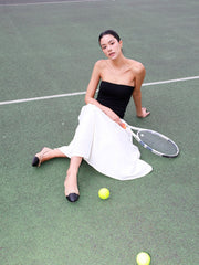 Contrast Color Tube Long Dress