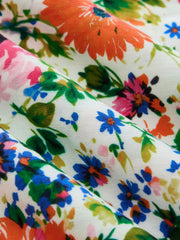 Multicolor Floral Print Mermaid Midi Dress