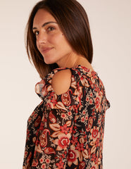 Cold Shoulder Frill Blouse