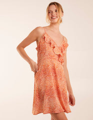 Ruffle Wrap Front Cami Mini Dress
