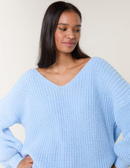 V Neck Chunky Jumper