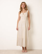 Broderie Button Down Maxi Dress