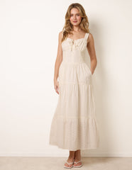 Broderie Button Down Maxi Dress