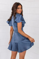 Satin Butterfly Dress - Midnight Blue