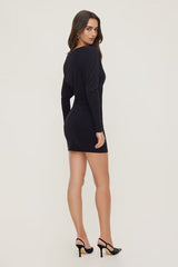 Dolman Mini Dress-Black