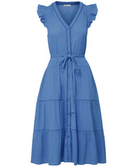 Emily Dress In Steel Blue