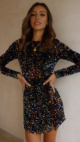 Felicia Mini Dress - Navy/Multi Sequin